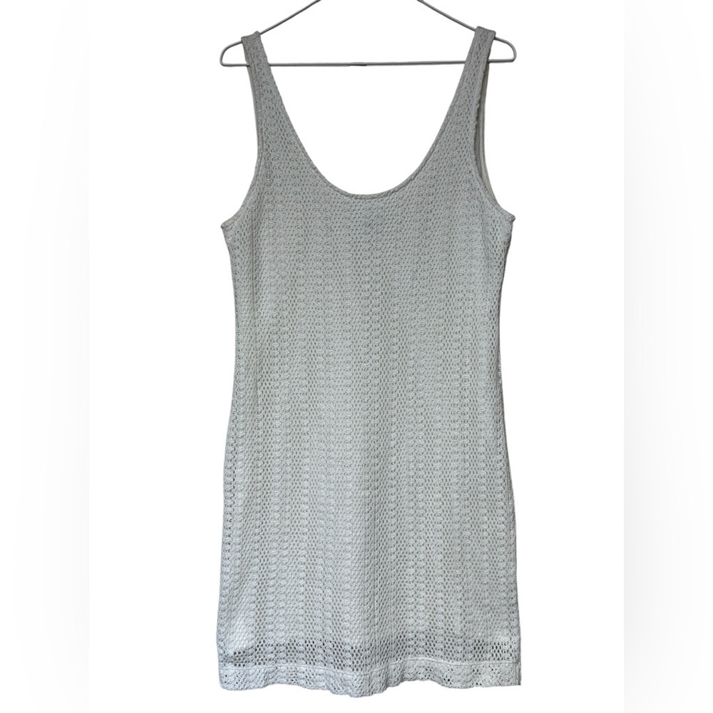 Banana Republic Heritage white sleeveless crochet mini dress resortwear vacation
